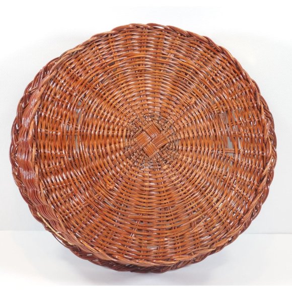 Knotts Berry Farm Wicker Basket Divider Round Multi-Use Organizer Rustic Vintage - Picture 2 of 5